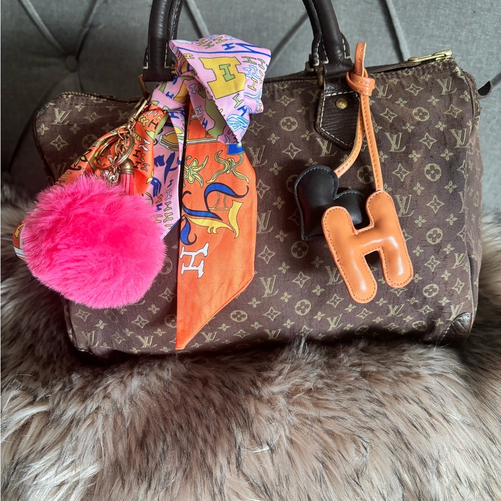 Louis Vuitton Speedy 30 Brown Denim Monogram Satchel-Authentic!!!